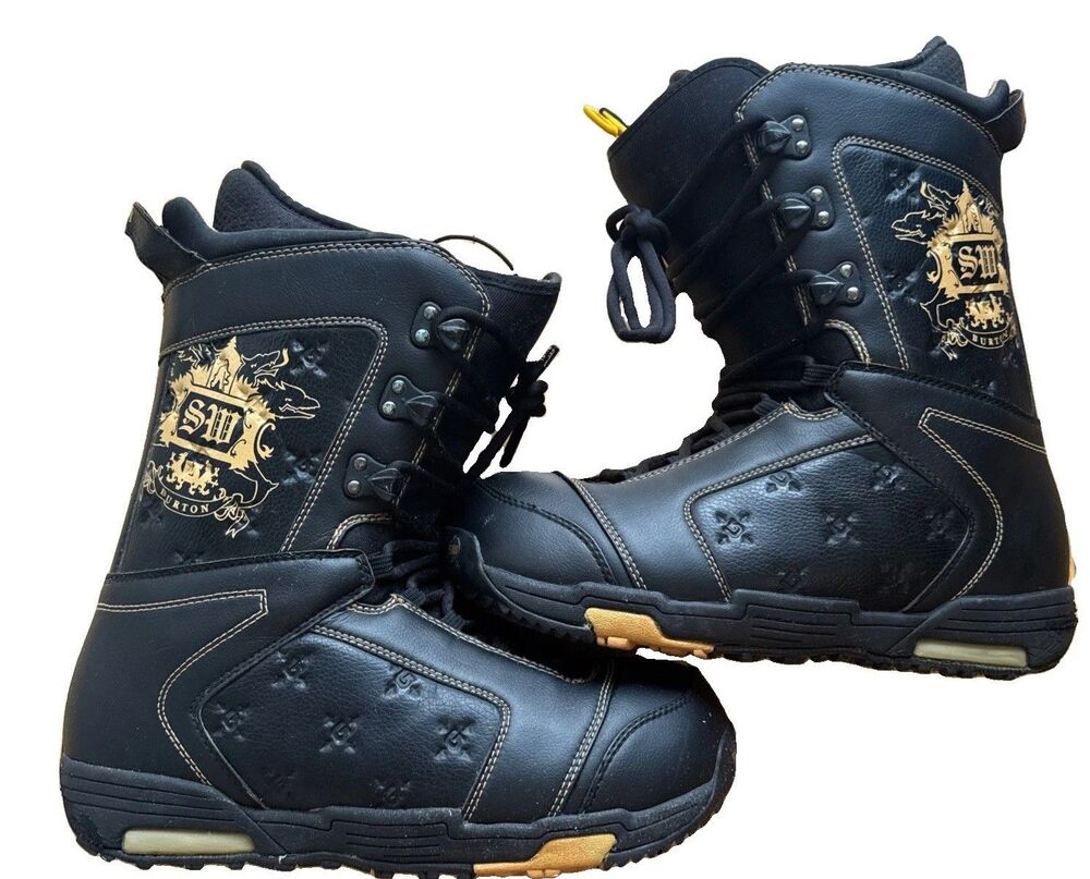 Burton Shaun White Snowboard Boots Men’s 12 Black Gold All Mountain Freestyle